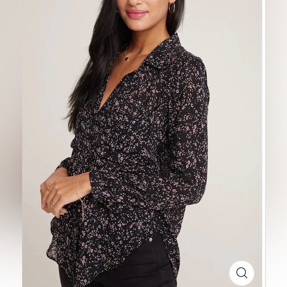 Bella Dahl Hipster Button Down Long Sleeve Rayon Blouse Womens Medium - Picture 11 of 11